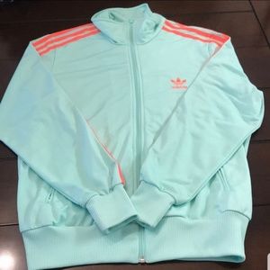 adidas women's mint green/coral zip up😍😍